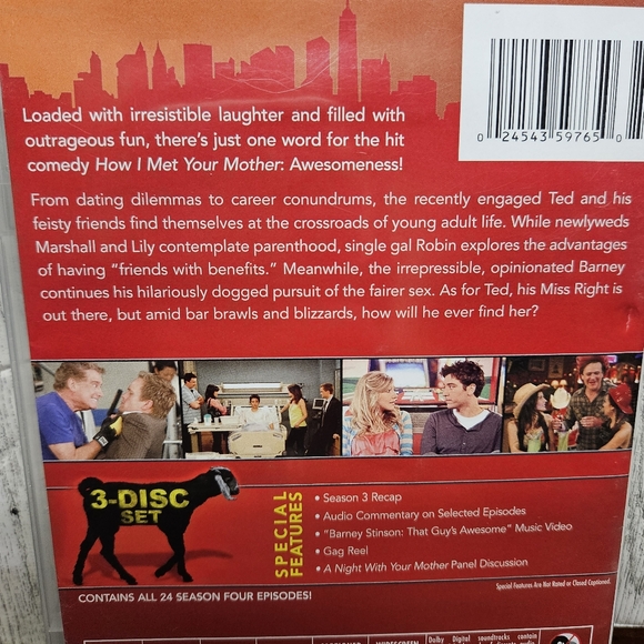 How I Met Your Mother Season 4 DVD 3-Disc Set The Awesome Season 4 - Picture 6 of 7